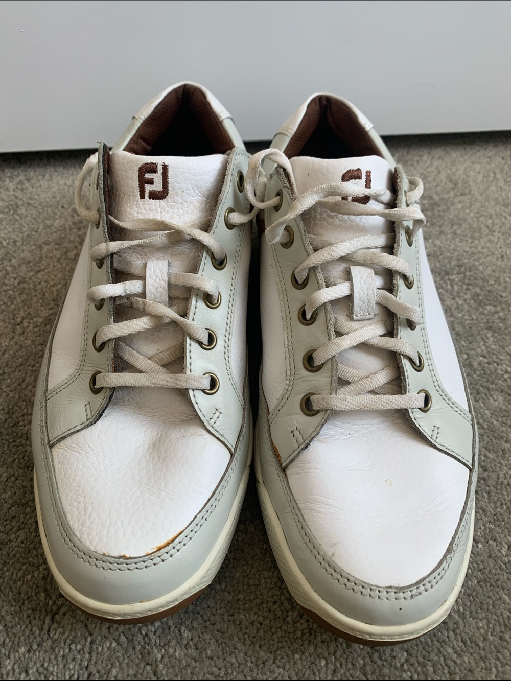 FootJoy Men’s White and Light Gray Leather Sneakers